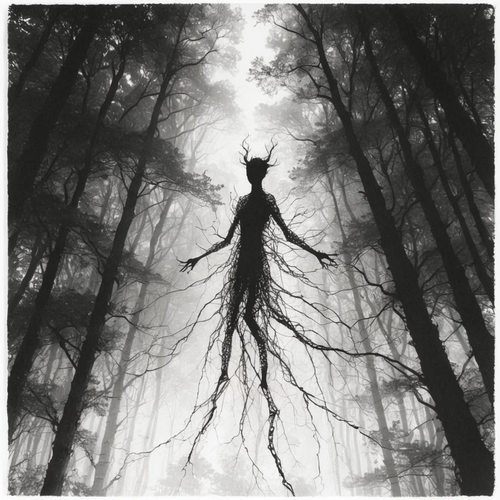 Zentangle Forest Devil Inspired by Abstract Art