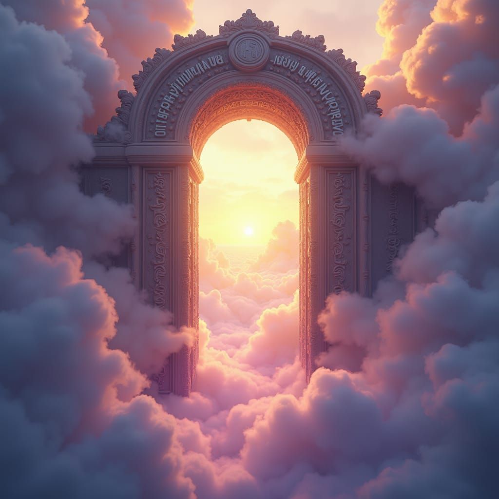 Ethereal Gates of Heaven in Dreamscape Style