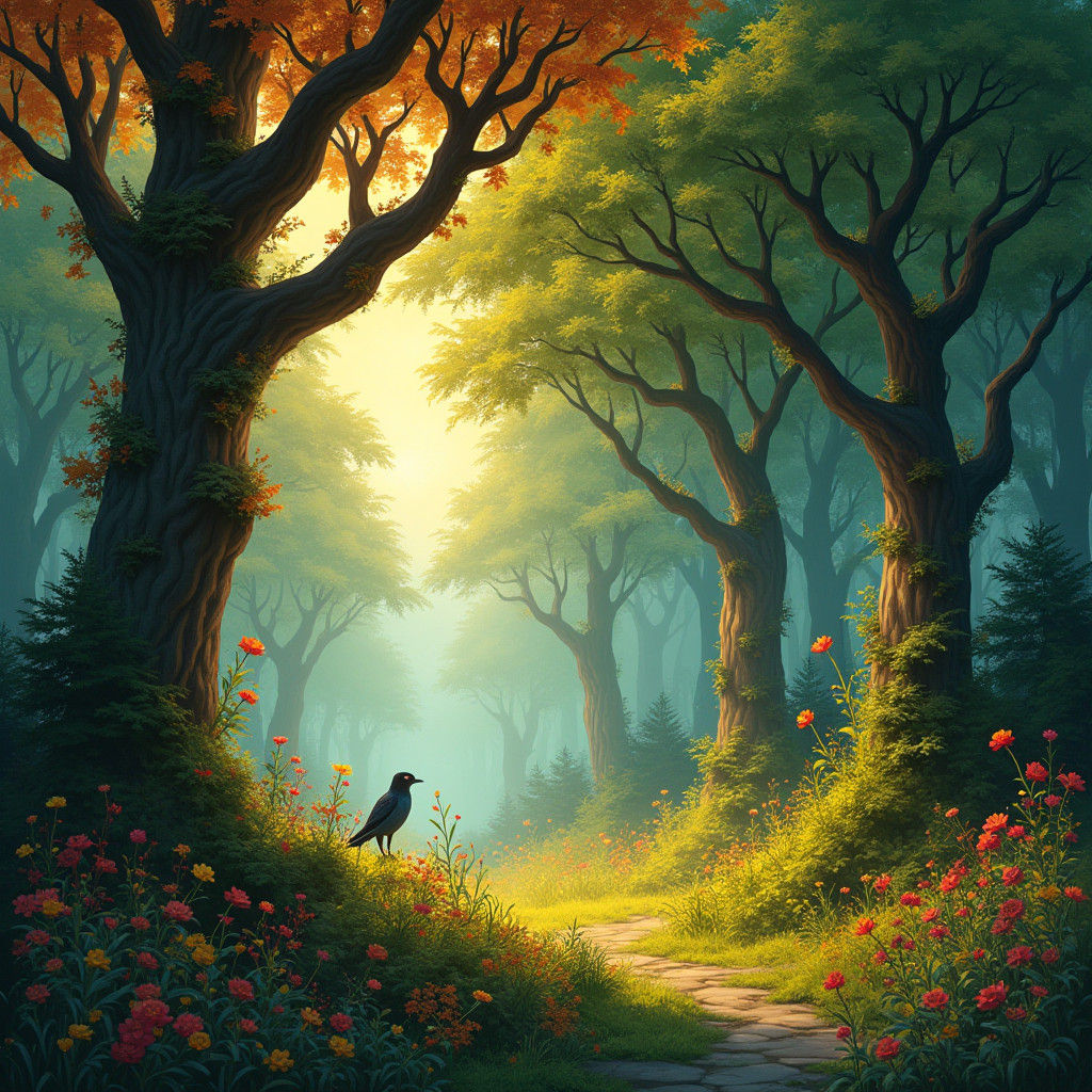 Enchanting Forest Scene Inspired by Fantasy Art