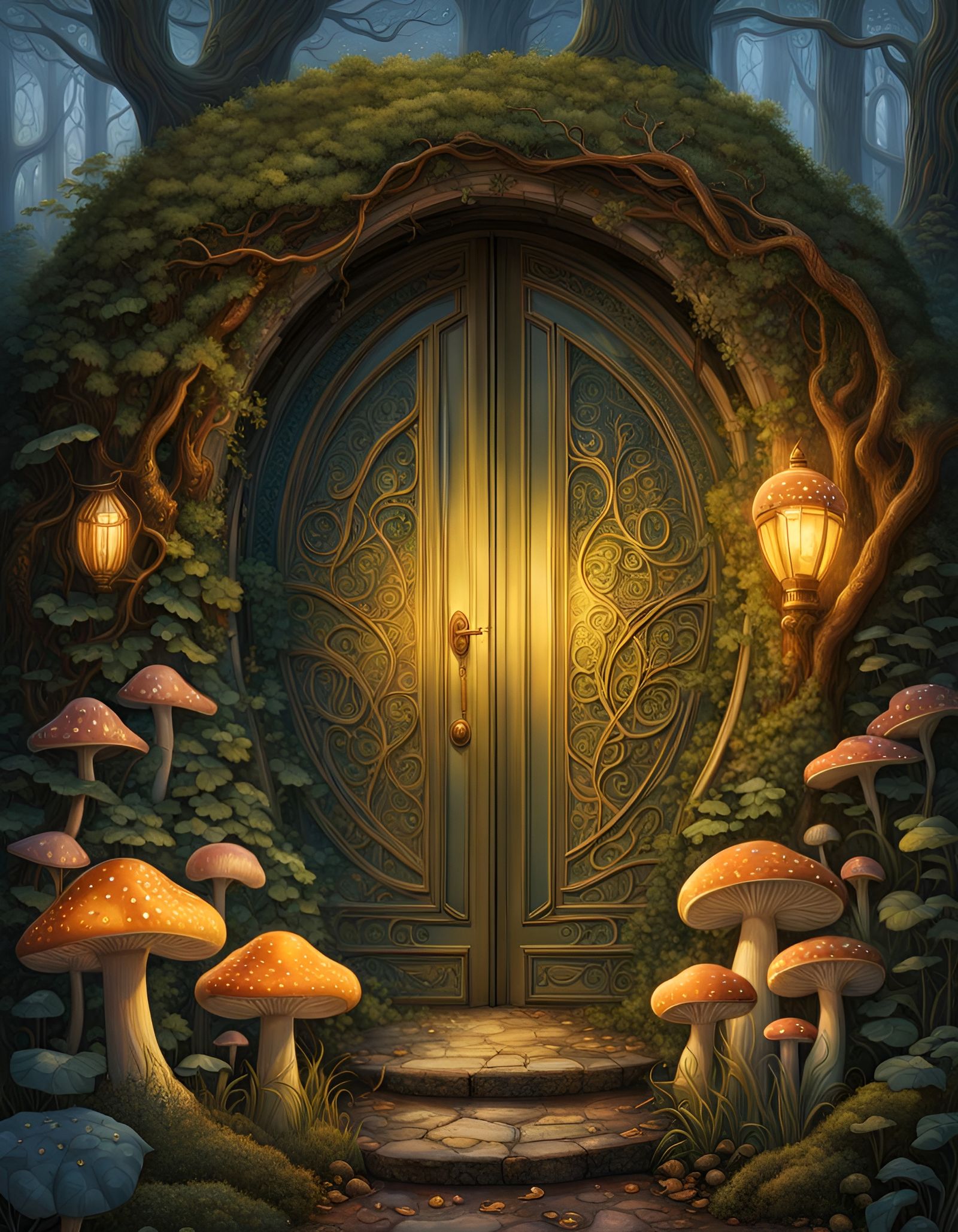 Art Nouveau Doorway to Summer Fairy Realm