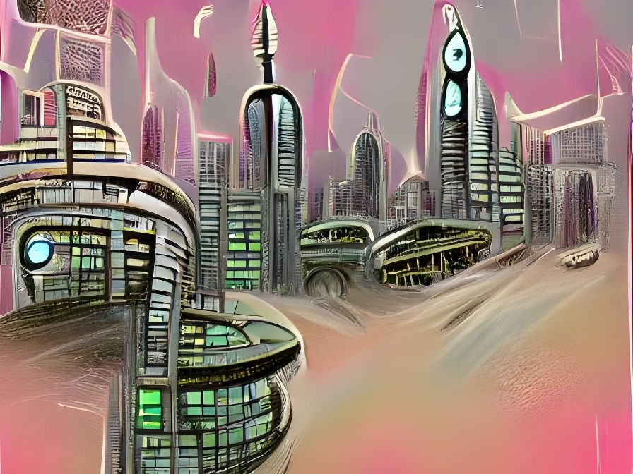 Sci-Fi Cityscape in Ashcan School Style