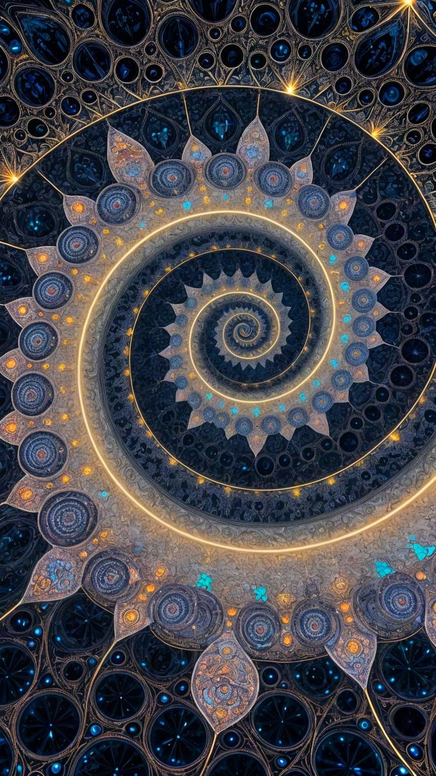 Surreal Fractal Landscape in Non-Euclidian Geometry