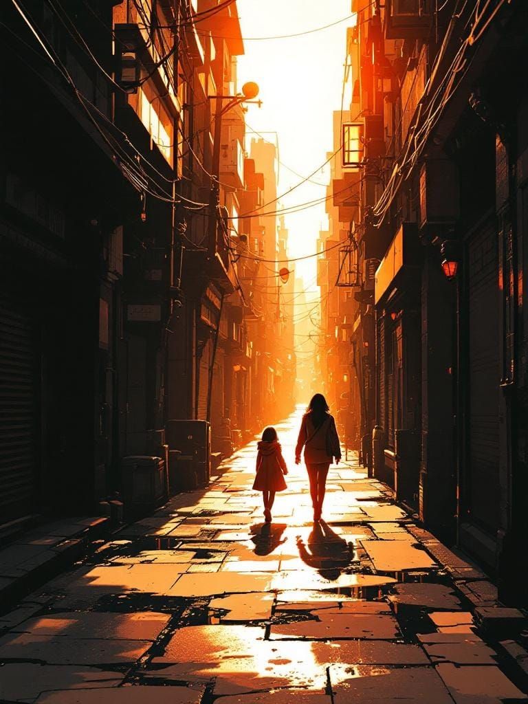 Heroic Figure Radiates Light in Graphic Novel Style