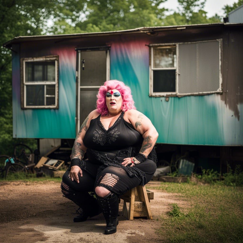 Drag Queen Portrait in Ozarks Mobile Home