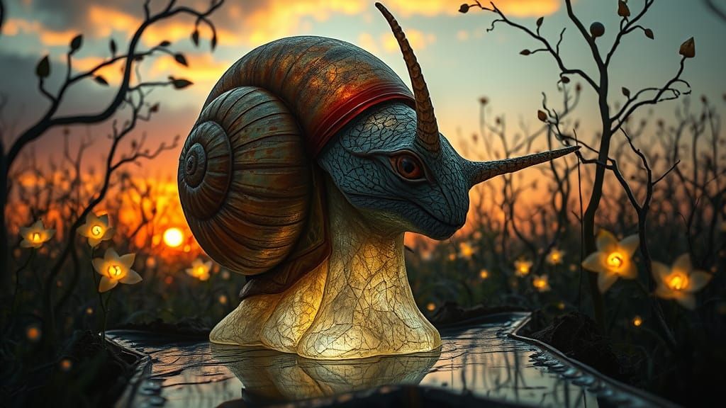 Surreal Goddess of the Labyrinthine Snail Shell