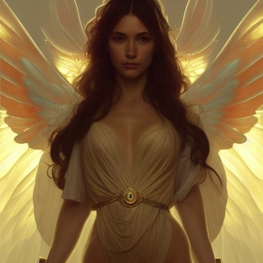 Guardian Angel Portrait in Hyperdetailed Concept Art