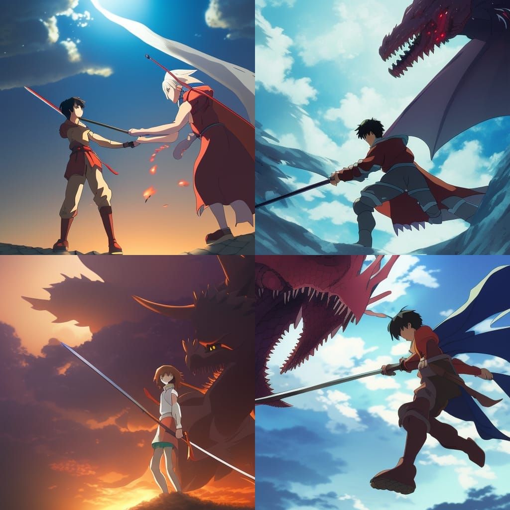 Anime Knight's Dragon Battle, Ghibli Style