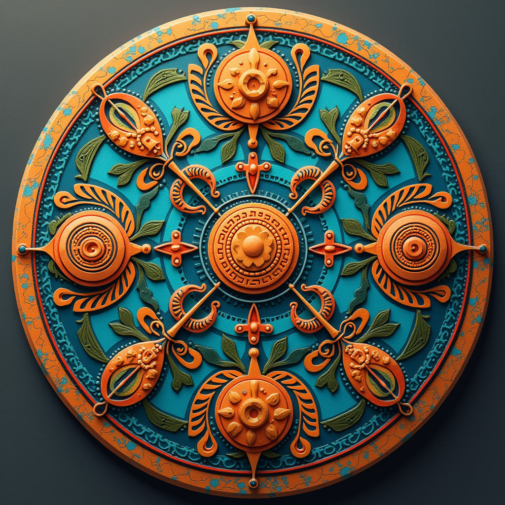 Indigenous Pattern Connection Circle: Stylized Emblem Design