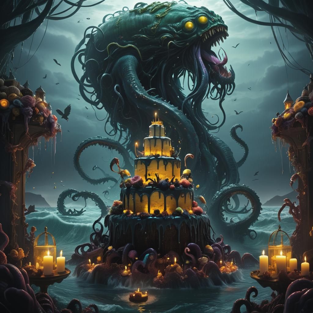 Cthulhu Emerges: A Lovecraftian Horror Scene