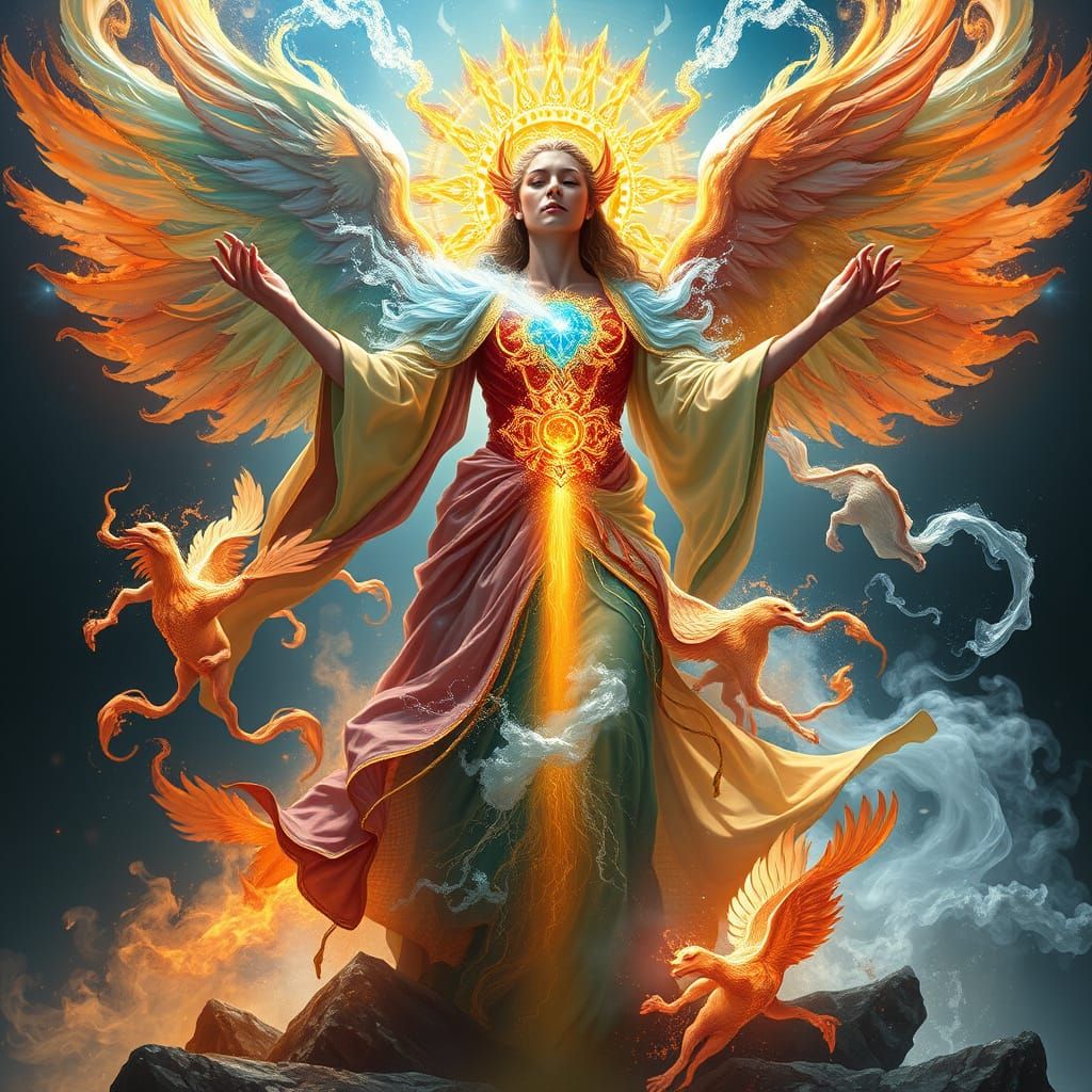 Seraphel, God of Balance, in Digital Painting Style
