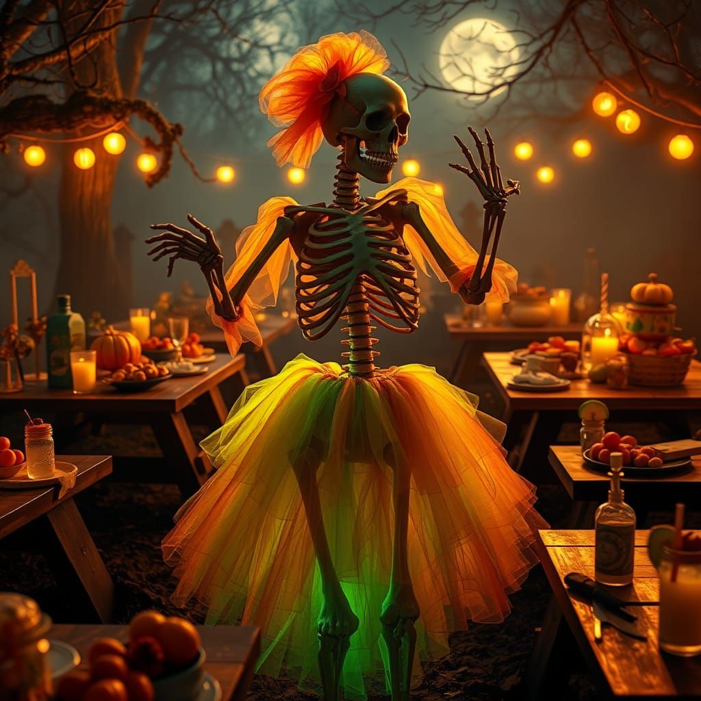 Bioluminescent Skeleton Dances at Graveyard Picnic