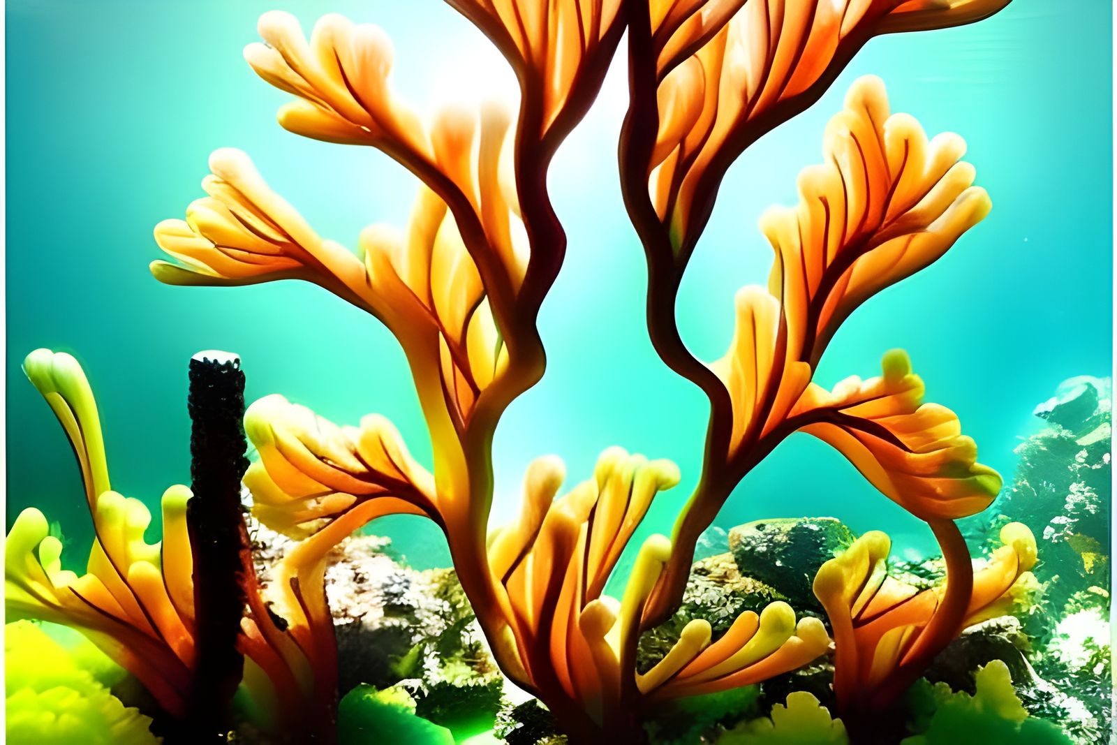 Underwater Stained-Glass Algae Sculpture