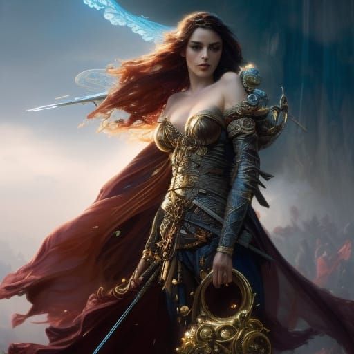 Radiant Rococo Goddess in Cosmic Rose Universe