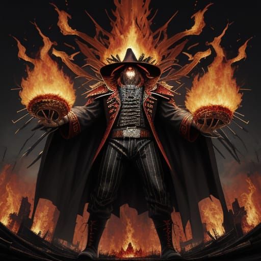 Fiery Mushroom Mafia Boss: Donflammare Max in Anime Art