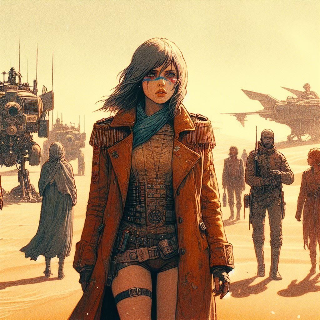 Abstract Sci-Fi Landscape Generated by AI