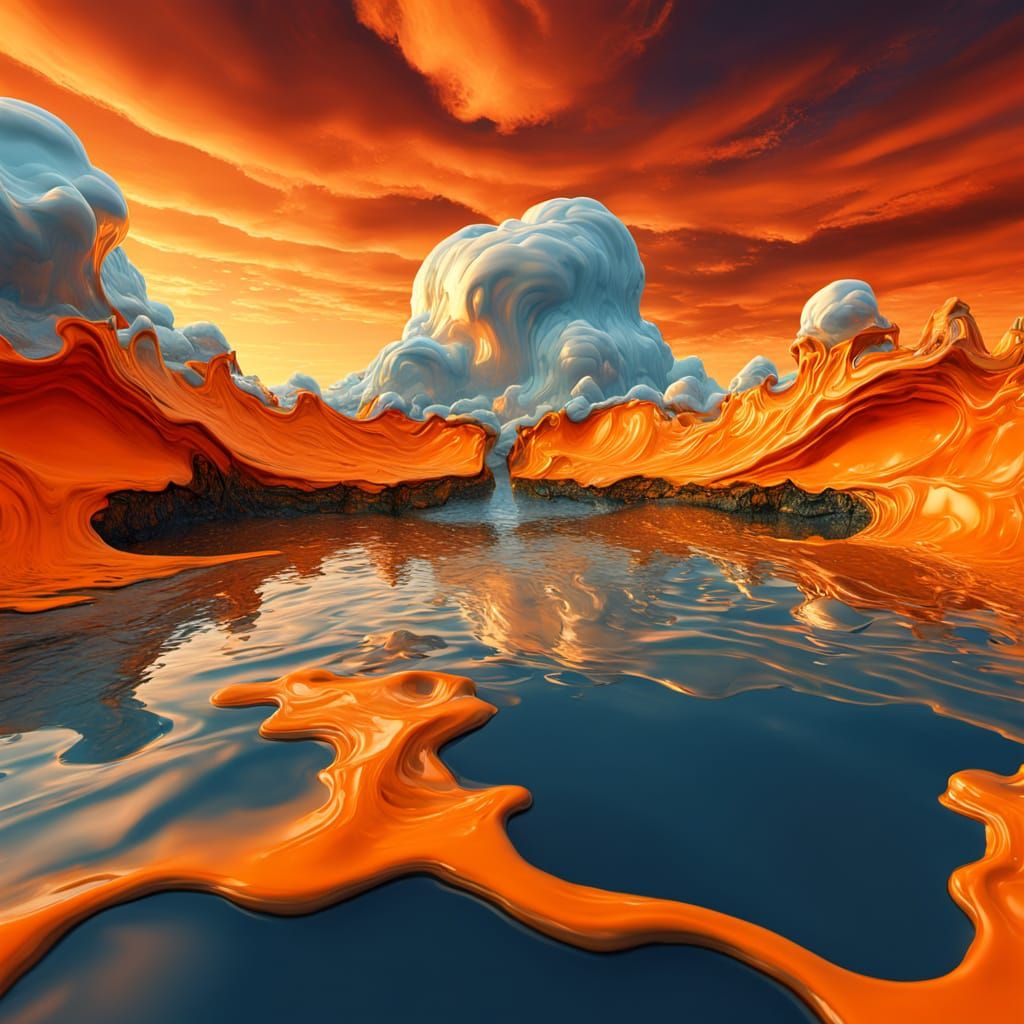 Surreal Melting Earth in Dreamlike Salvador Dali Style