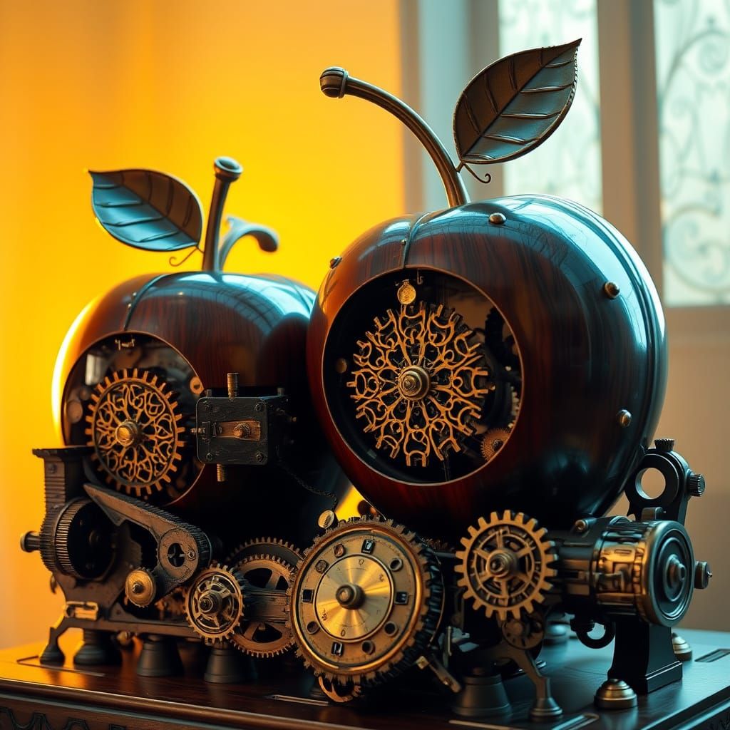 Steampunk Masterpieces: Intricate Clockwork Apples