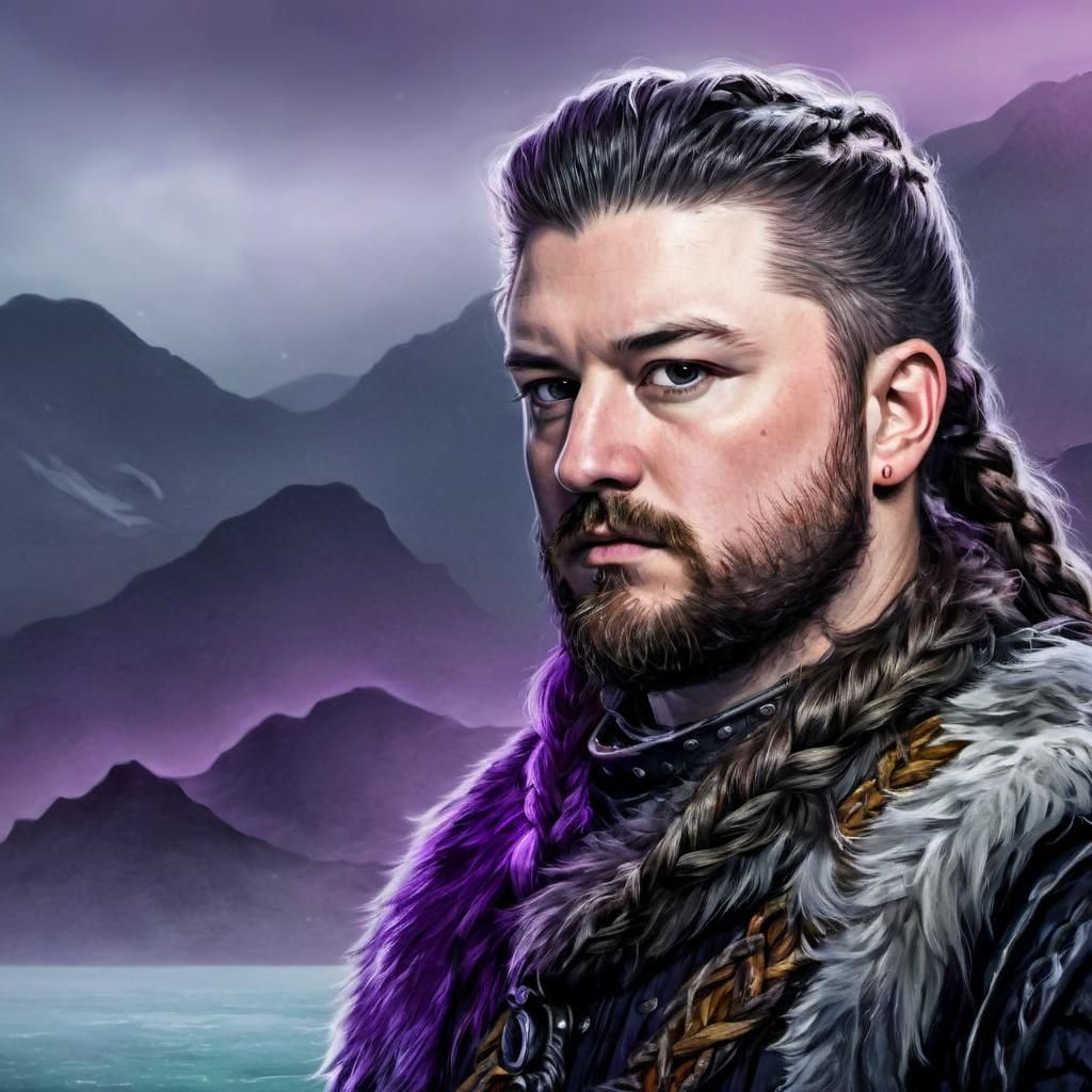 Viking Warrior Portrait in Dark Fantasy Style
