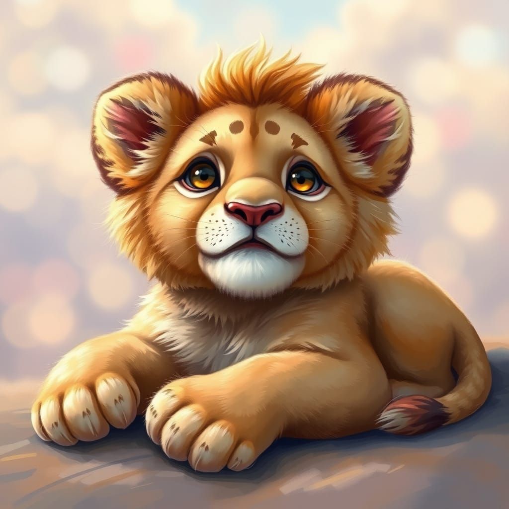 Lion Cub, Cartoon Style