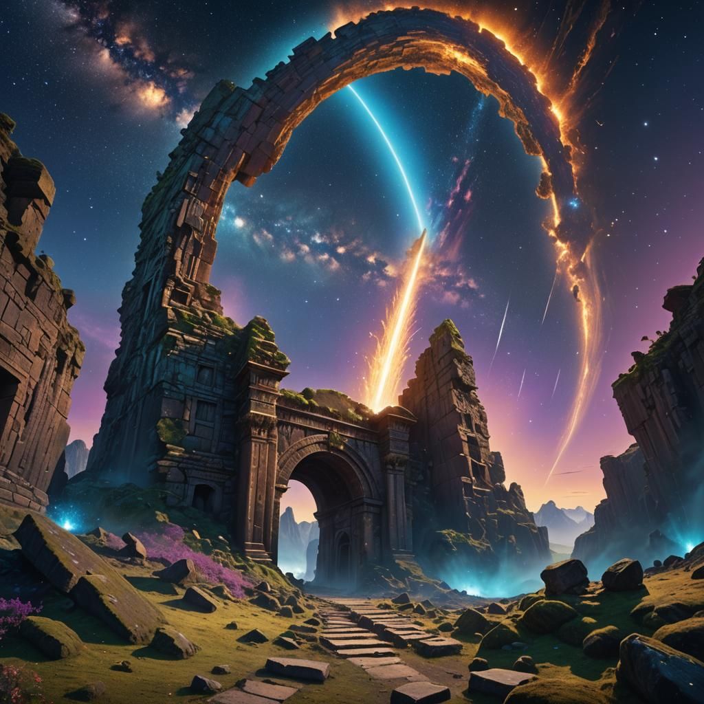 Comet's Sweep: Surreal Ruined Earth Gate