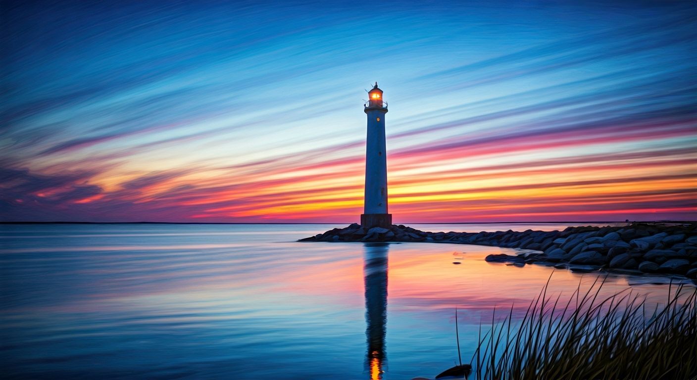 Lighthouse at Twilight in Style of Classical Realism