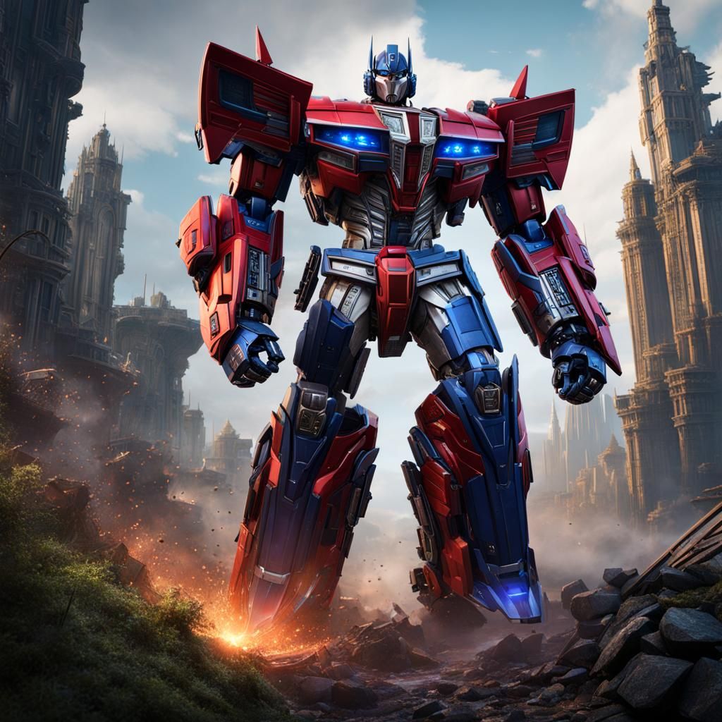 Detailed Optimus Prime Matte Painting in 8K