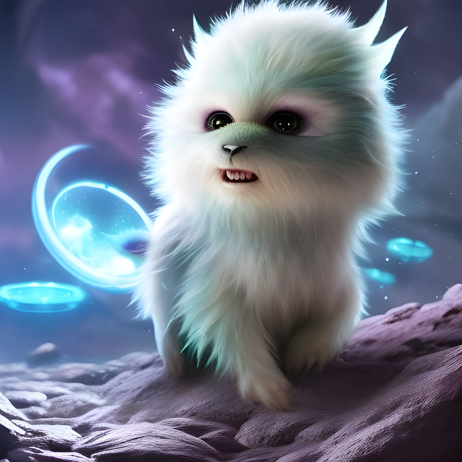 Adorable Furry Alien Alpaca Hybrid in Hyperrealistic Style