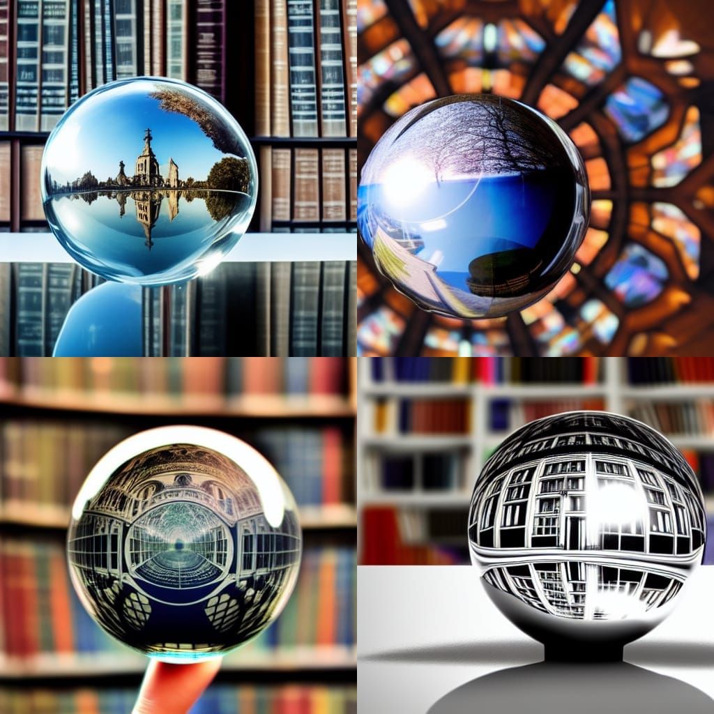 Crystal Ball Reflecting Future, Escher-Style Optical Illusio...