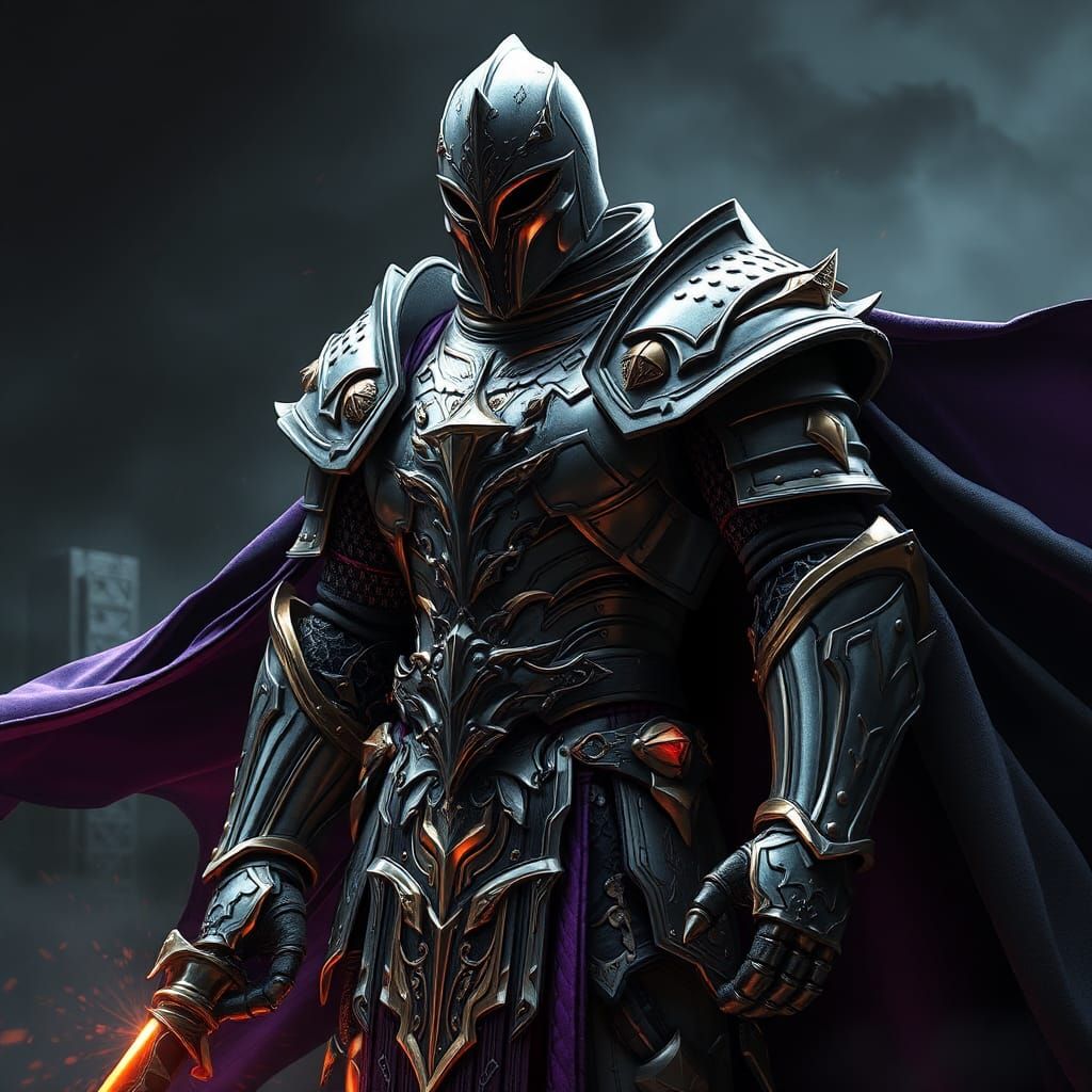 Steampunk Knight in Dark Fantasy Style