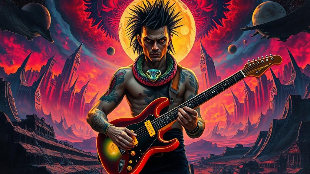 Punk Warrior in Surreal Post-Apocalyptic Dreamscape