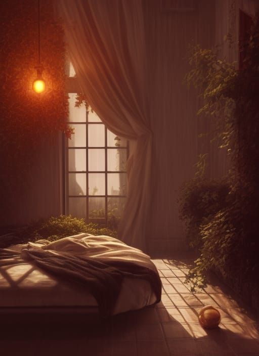 Cozy Room with Sunshine and Vines: Splash Art