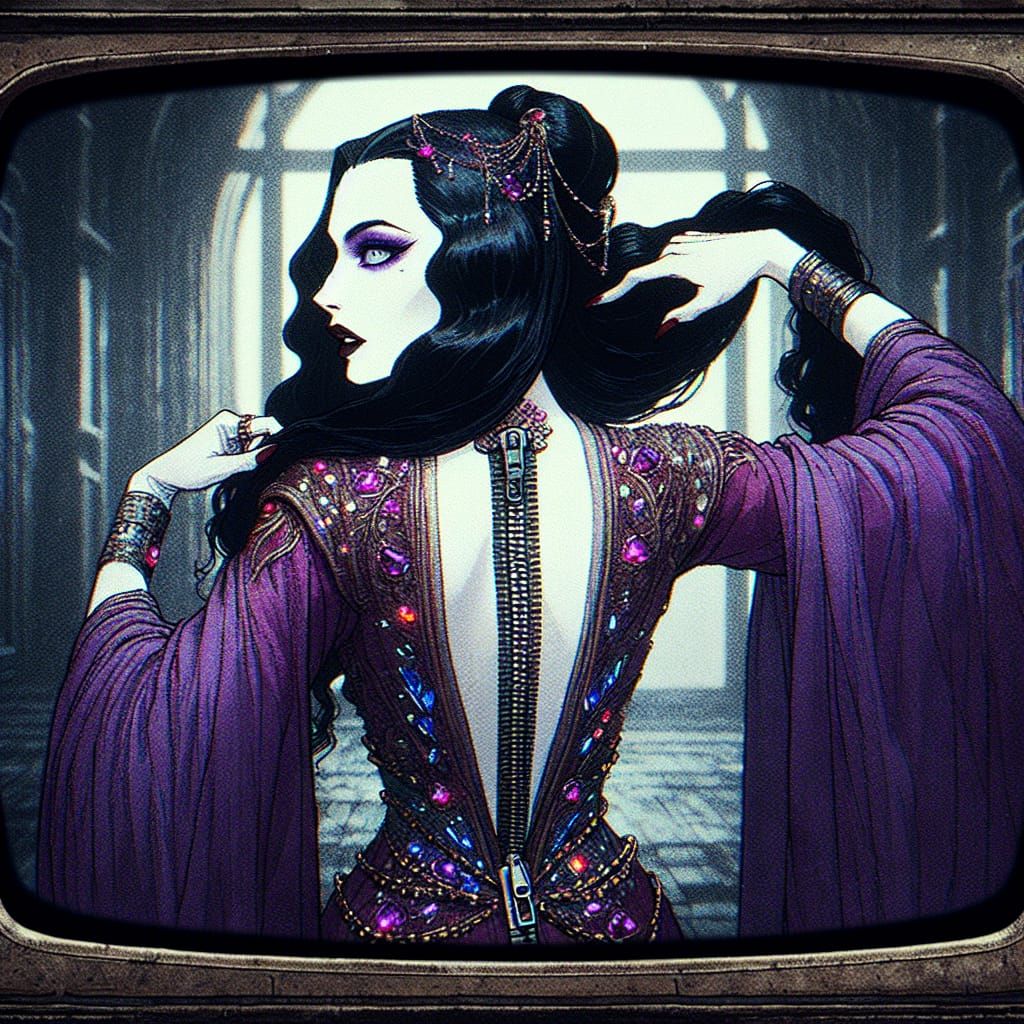 Mystical Sorceress Unveils Her Radiant Back in a Whimsical C...