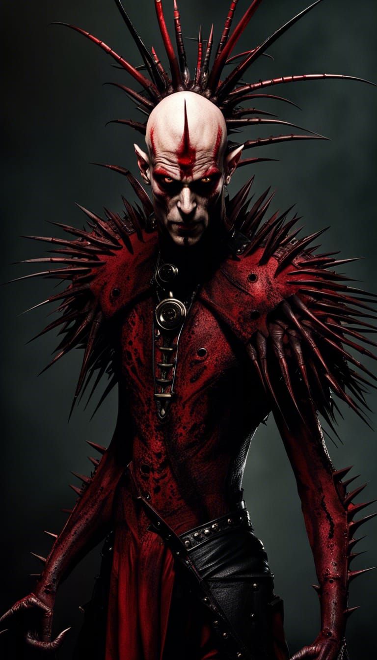 Terrifying Fantasy Monster with Red Face Paint