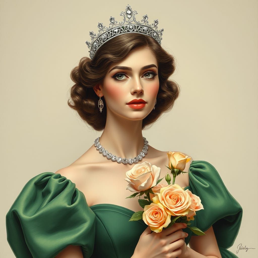 Princess of the 90s in Vintage Glamour Attire