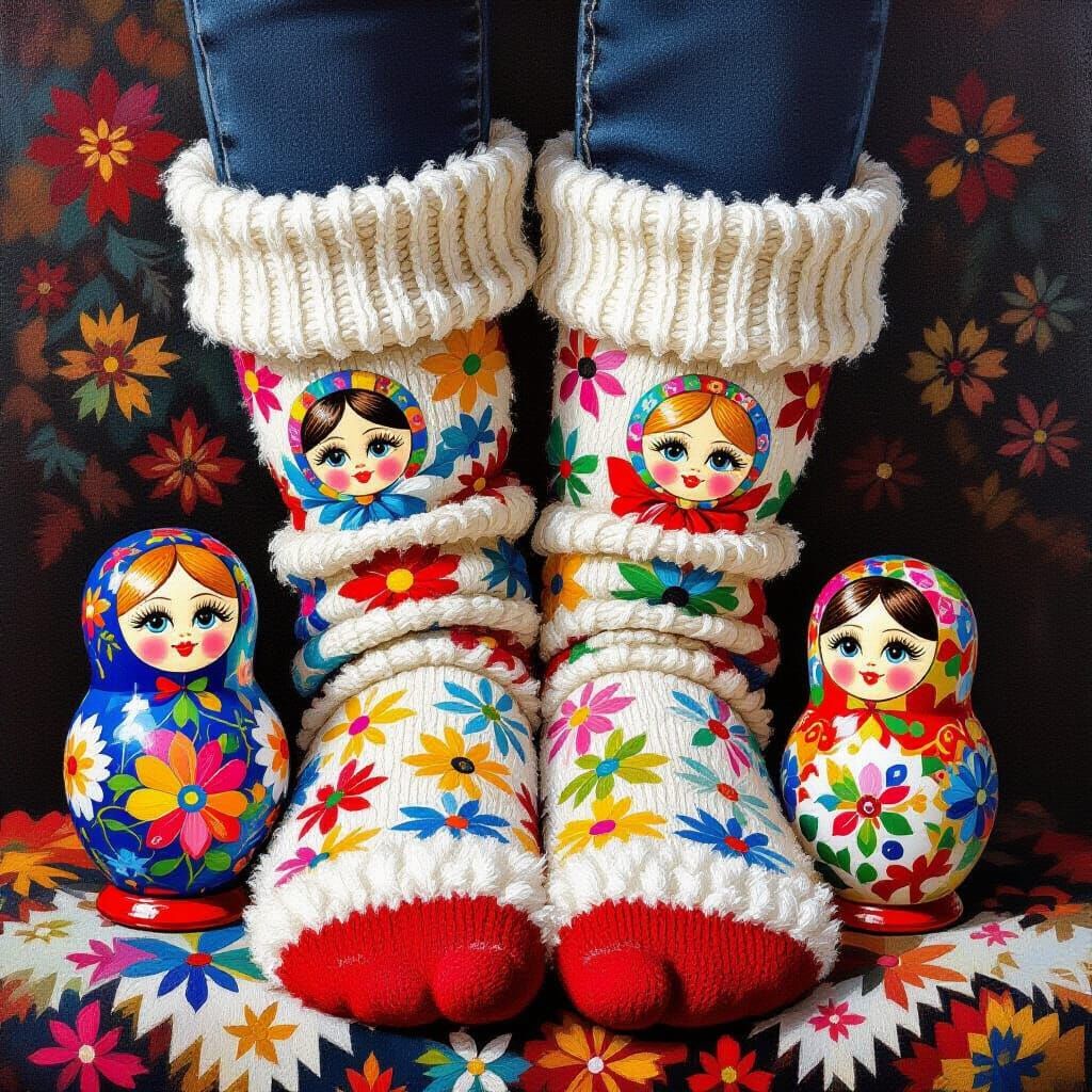 Matryoshka Slouch Socks