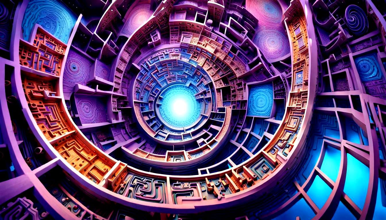 Cosmic Circuitry: A Hyperrealistic Conceptual Maze