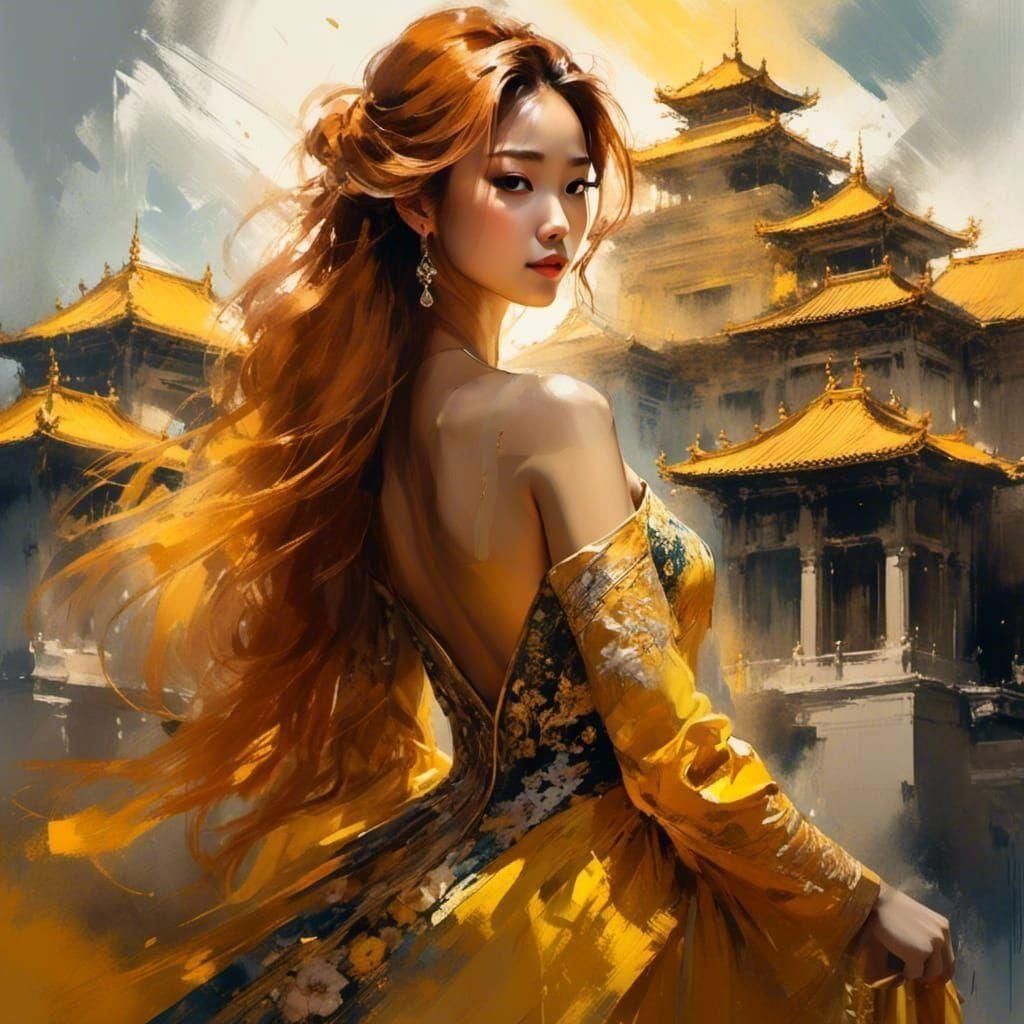 Expressionistic Portrait of an Asian Princess