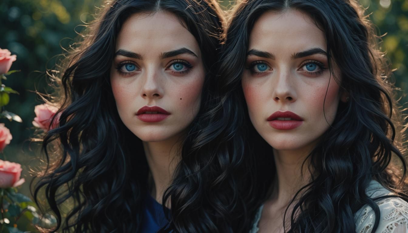 Gorgeous Woman with Wavy Hair in Cinematic Style