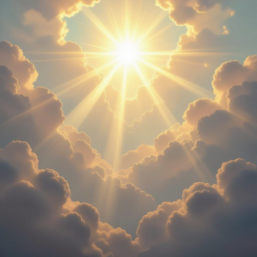 Celestial Masterpiece with Heavenly Sunshine Beams