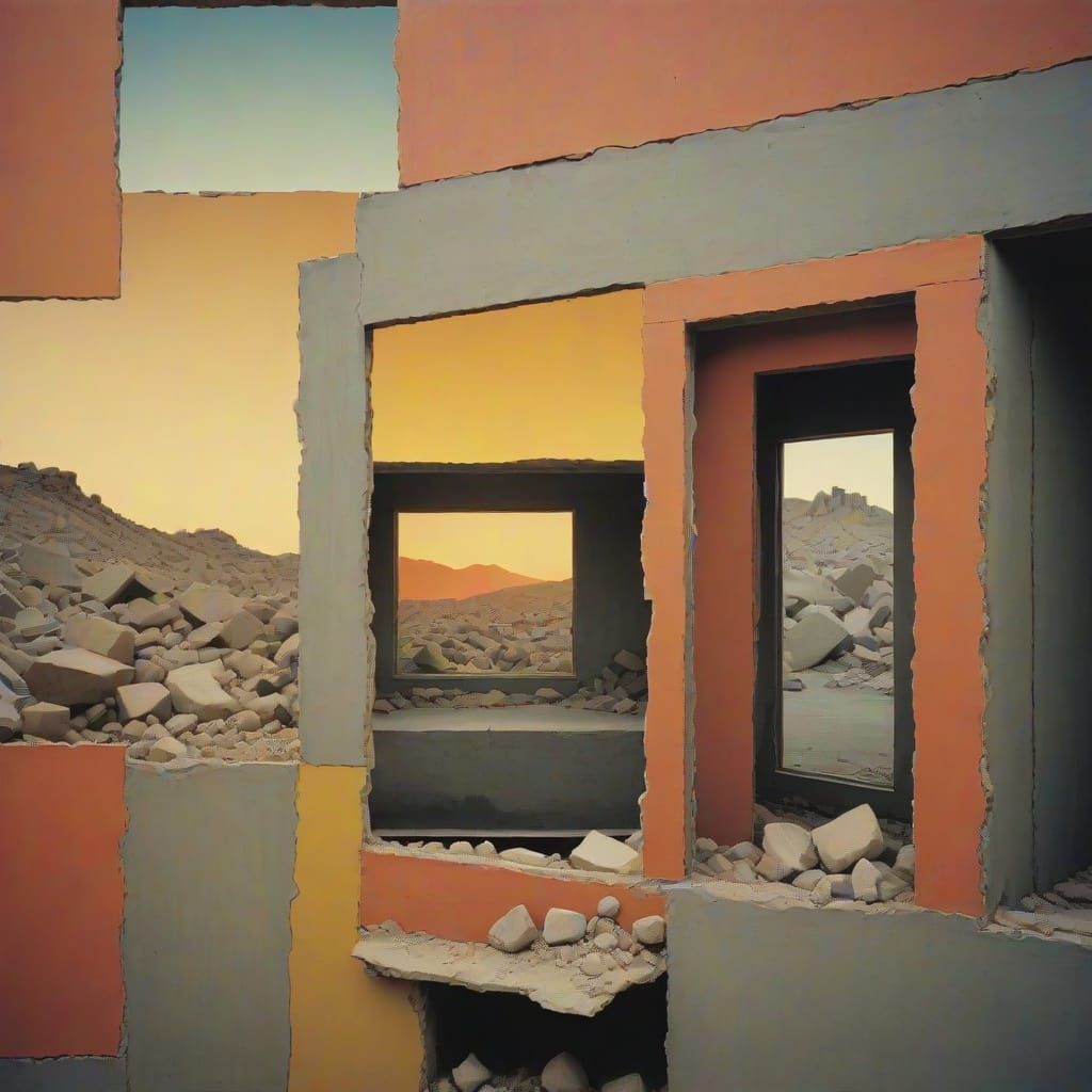 Abstract Landscape Collage with Soft Focus