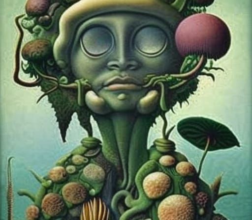 Moss Covered Tiki Gods in Jungle Fantasy