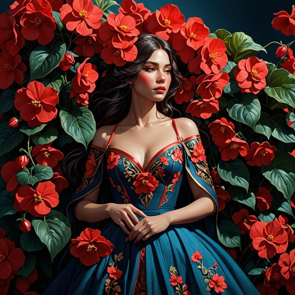 Floral portrait (scarlet begonias)