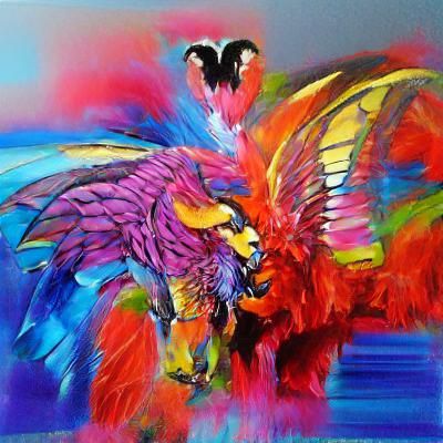 Colorful Acrylic Art: Taming a Winged Beast