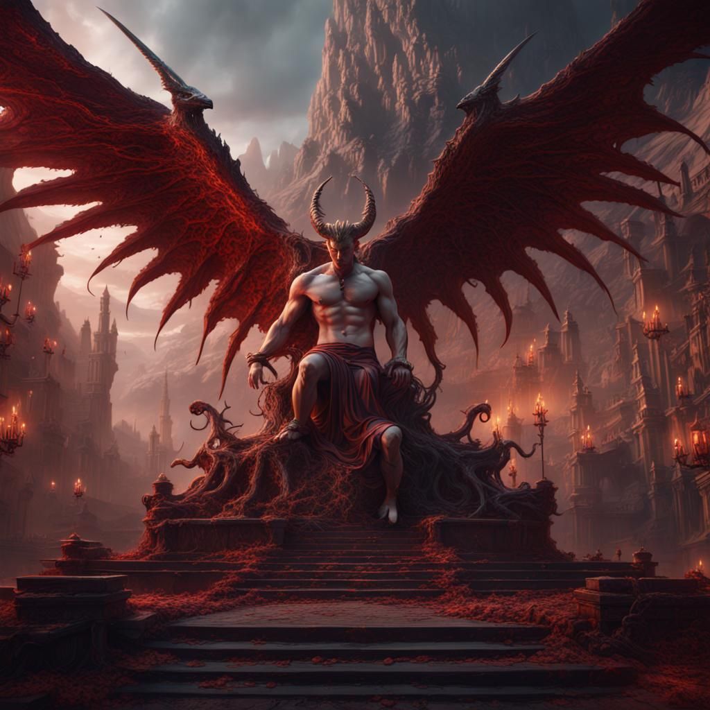 Detailed Matte Painting of Lucifer in Fantasy Art