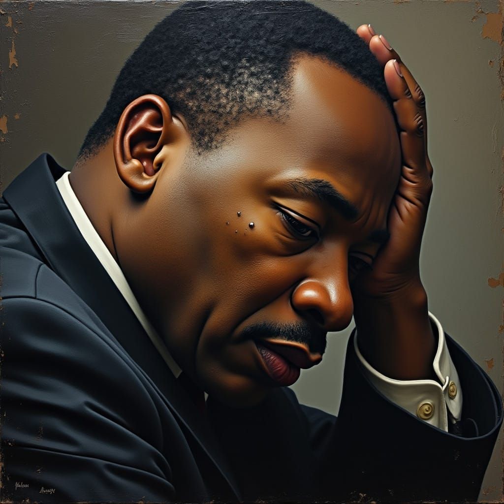 Martin Luther King Jr. in a Haunting, Textured Portrait