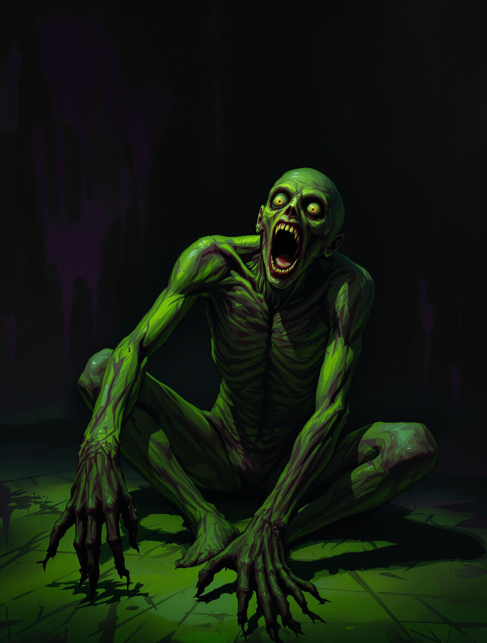 Figure of Agony in Shadowed Room