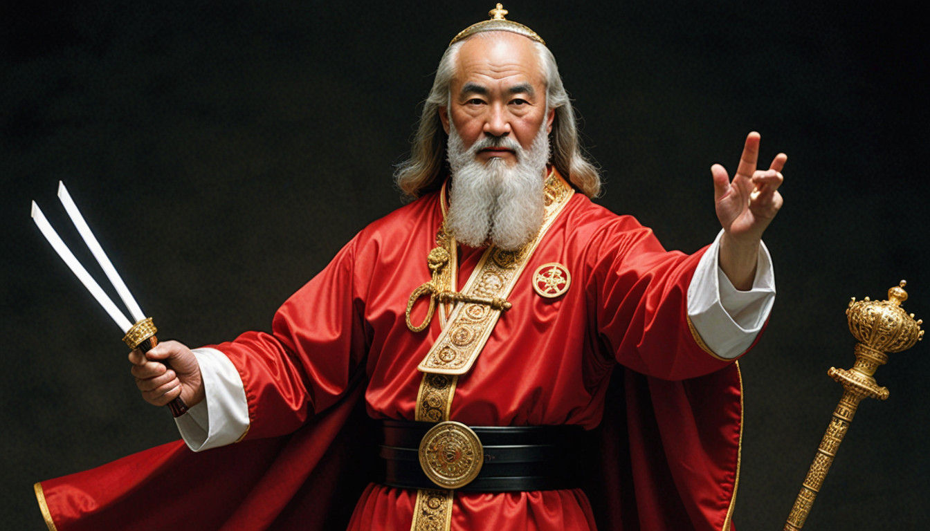 Cyberpunk Saint Nicholas in Martial Arts Action