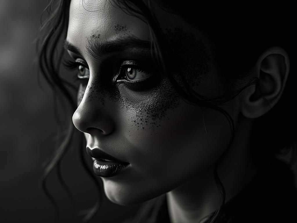 Heart Cries in Shadowy Resin Semisculpture