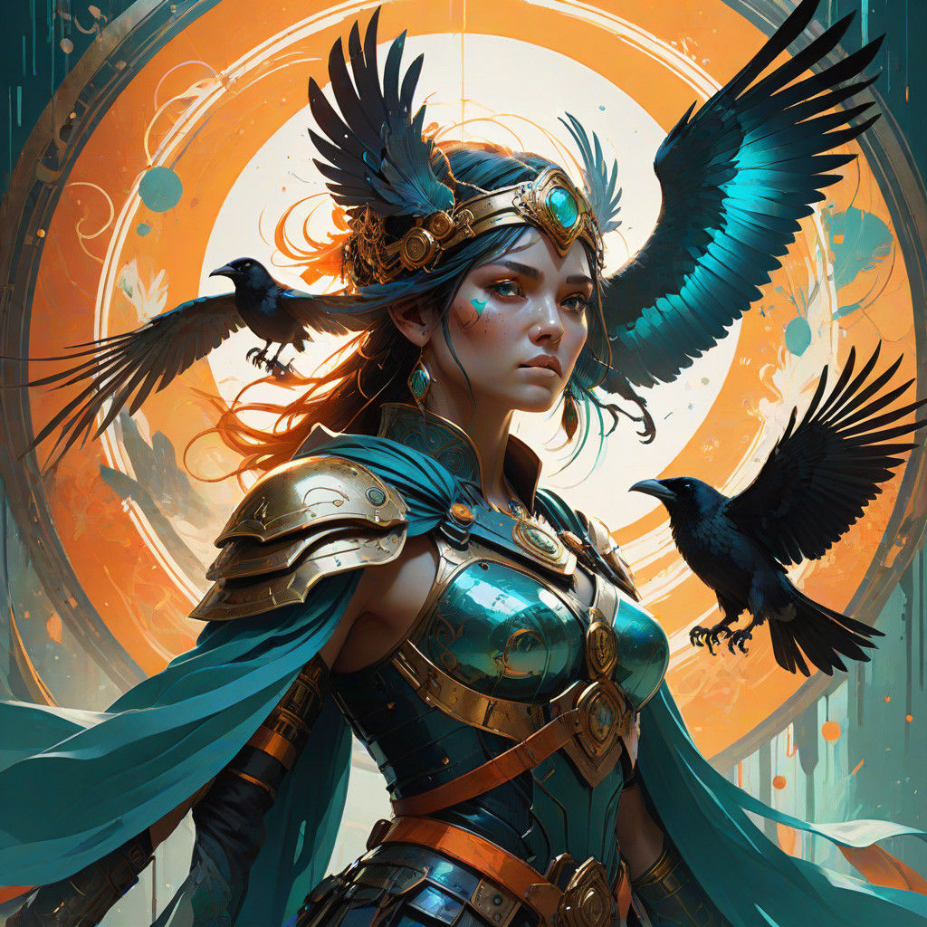 Ethereal Warrior in Mystical Battle