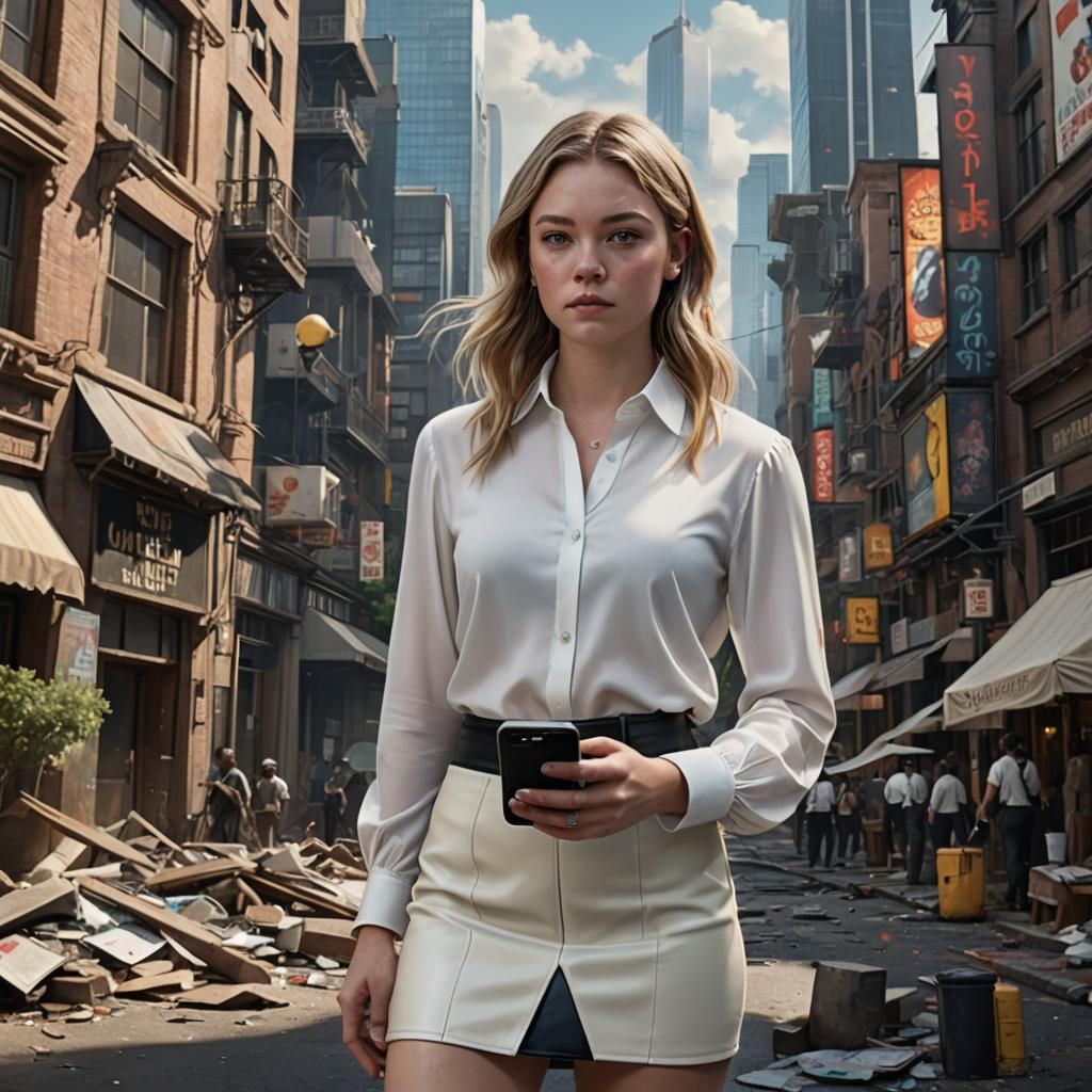 Businesswoman in Silk and Leather: Fantasy Concept Art